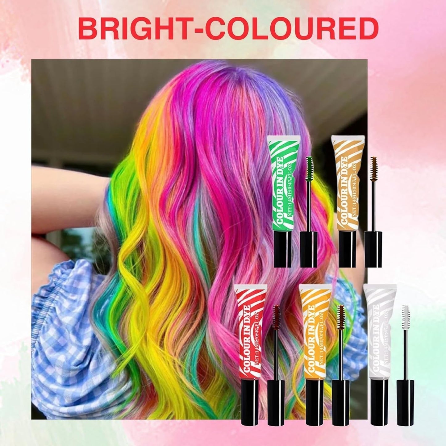 5 kleuren Tijdelijke haarverf voor kinderen Wasbare kleur Mascara Haarkrijt Salon Haarverf Naty Shop
