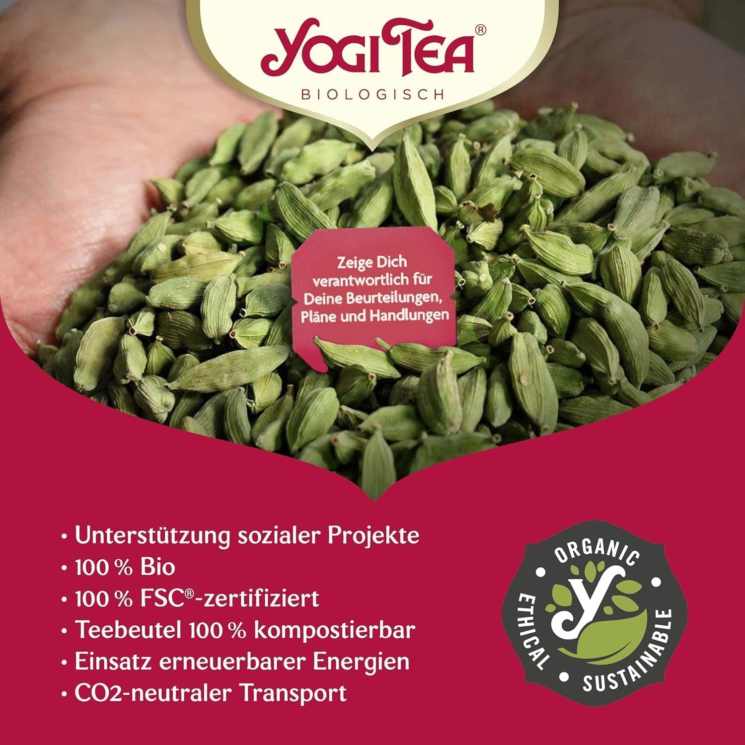 Yogi Tea Green Chai, biologische ayurvedische gekruide thee, mix van kaneel, munt, groene thee, gember, kardemom en kruidnagel, 6X17 theezakjes (102 theezakjes totaal)