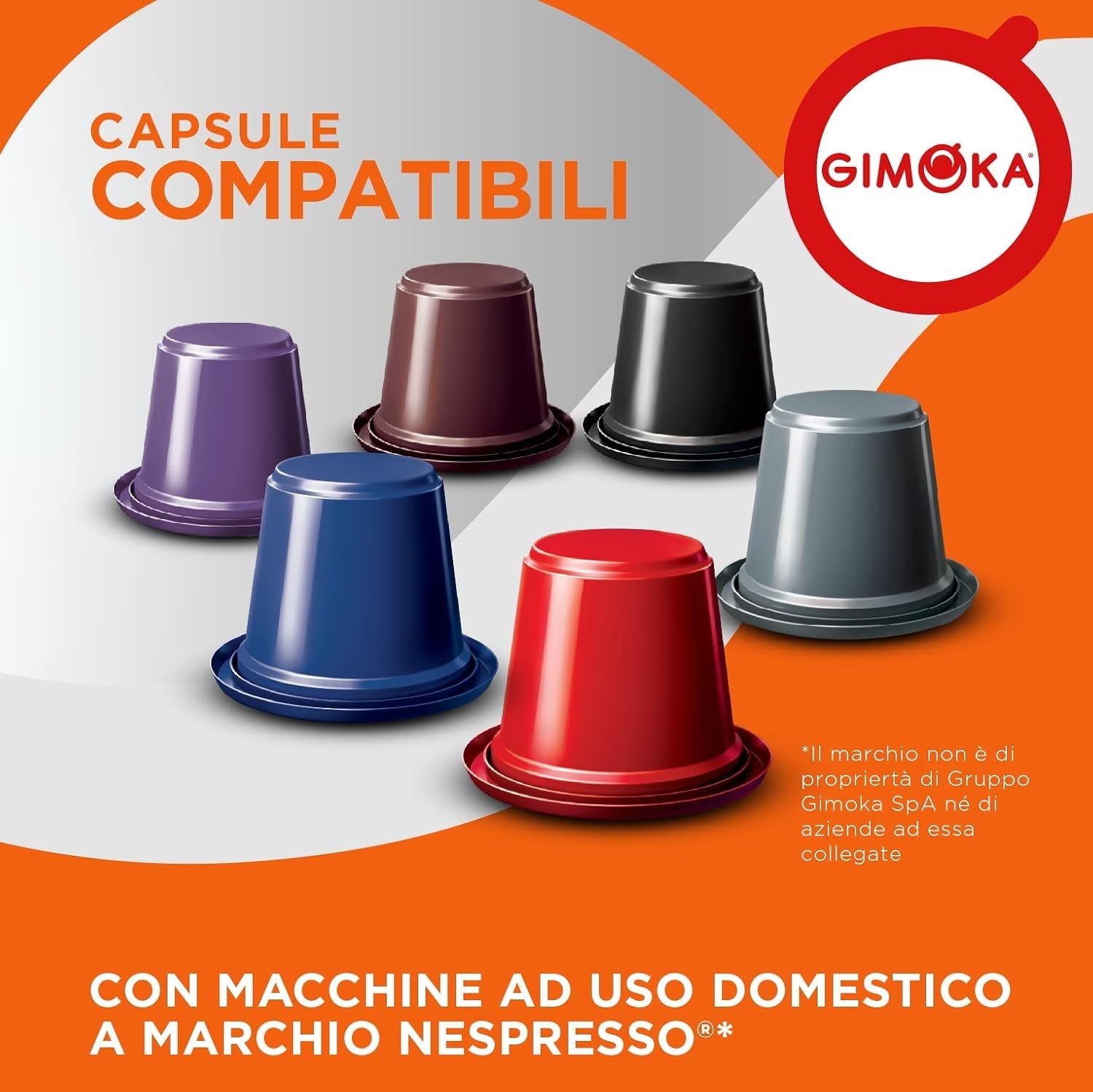 Gimoka Kaffeekapseln Espresso Intenso, Intensität 12/13-100 Kapsel - Compatibel met Nespresso* Haushalts-Espressomaschinen - 100 Stück (10 x 10 Getränke) - Hergestellt in Italien