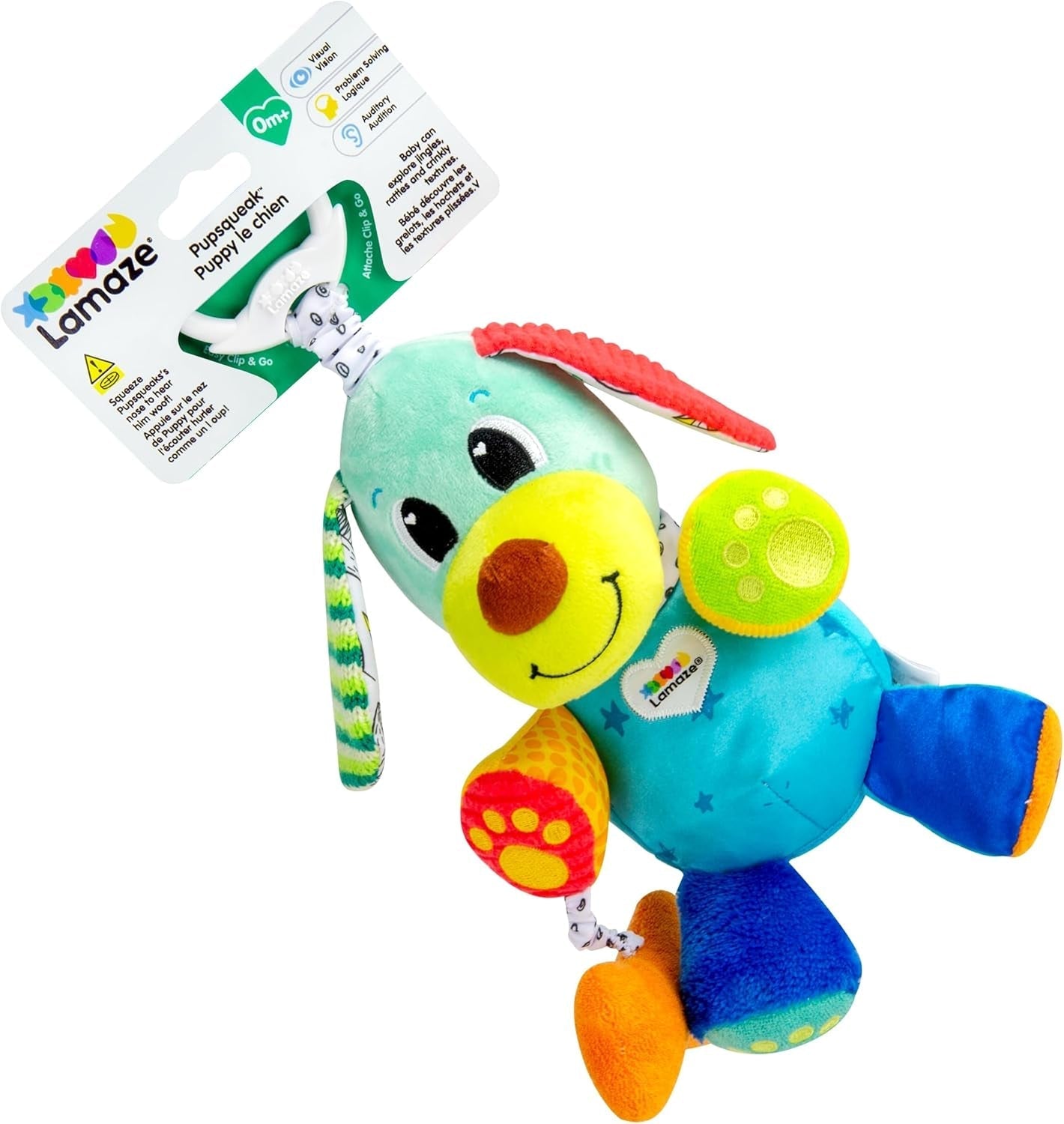 Lamaze Clip & Go babyspeelgoed "Freddie the Firefly", hoogwaardig speelgoed voor peuters, clip-on speelgoed om de ouder-kindrelatie te versterken, vanaf 0 maanden, meerdere kleuren Bebe Toys Naty Shop Sound Dog