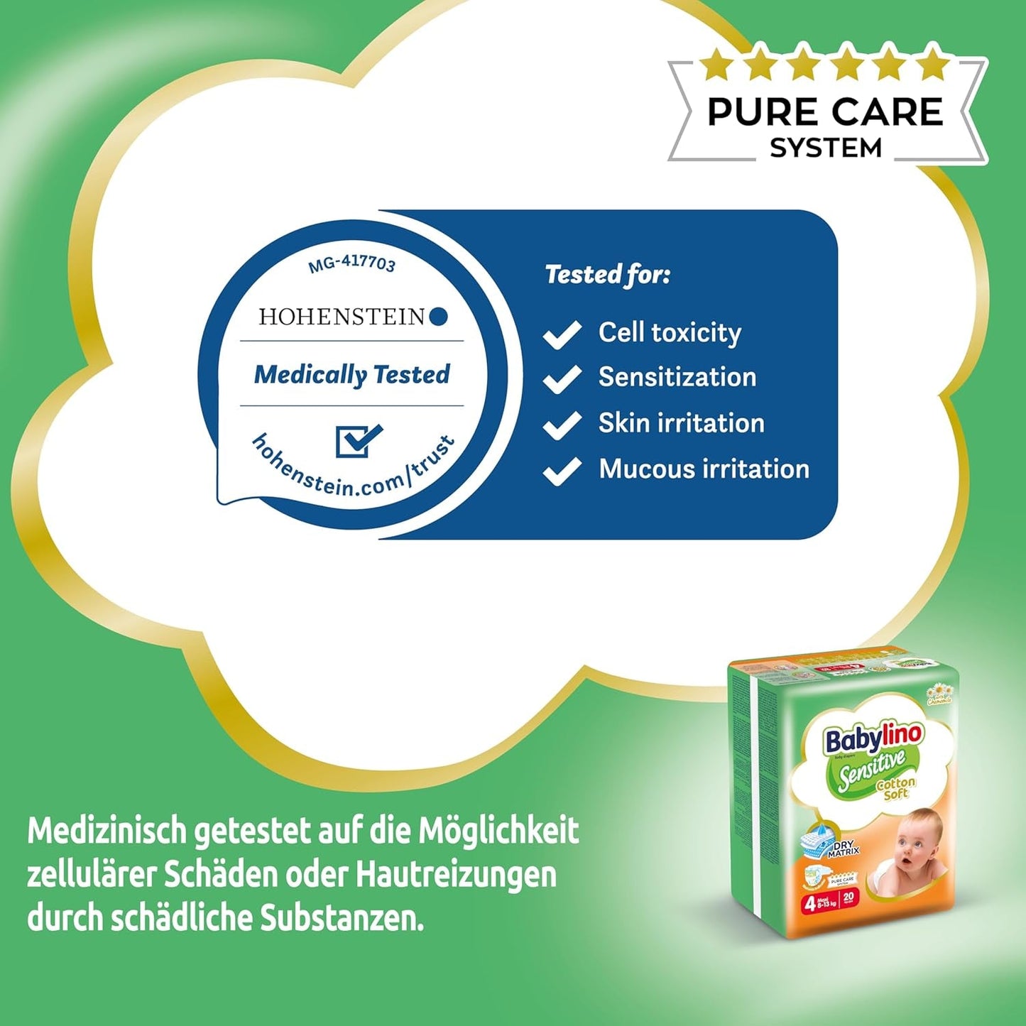 Babyluiers Sensitive maat 4, Maxi (8-13 kg), 20 stuks