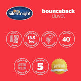 Silentnight bounceback dekbed, 13,5 tog, king size, katoenmix stof, wit, king size Dekbedden en dekbedden Naty Shop