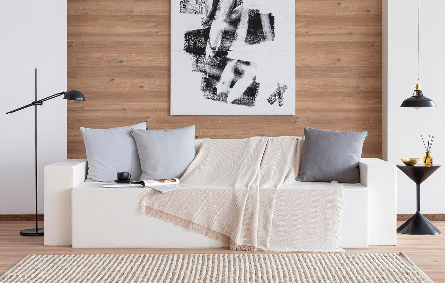Todocama multifunctionele sprei, sprei, sprei, bankhoes, jarapas, visgraatmotief (230 X 260 Cm, zandbeige). Bedden en dekens Besuche den Todocama-Store