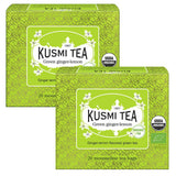Kusmi Tea - Pak van 2 - Jasmijn Groene Thee - Biologische Jasmijn Groene Thee Blend - 100% Biologische Groene Thee - Kan warm of koud worden geconsumeerd - 2X20 theezakjes