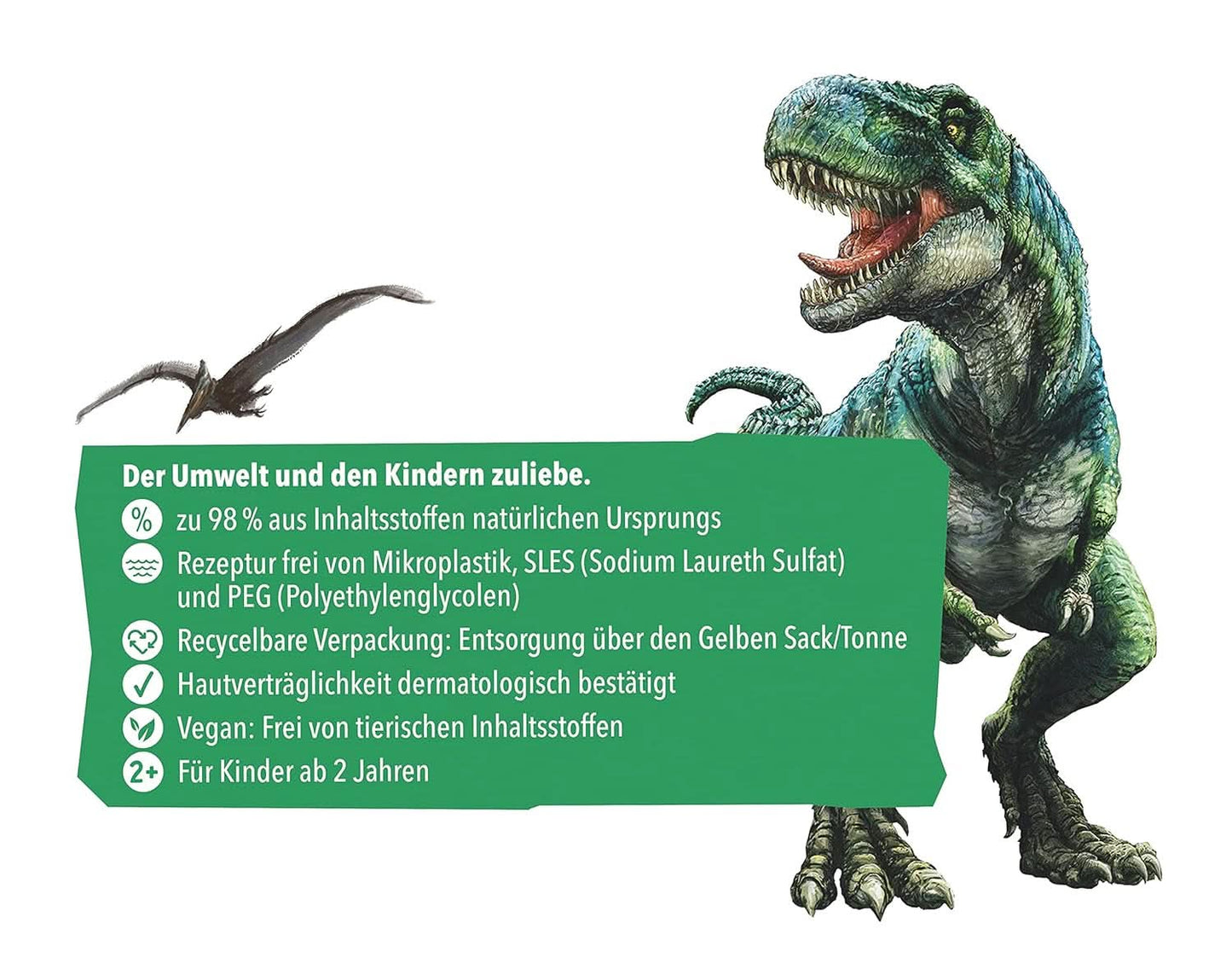 Tetesept Kids Dino - badadditief voor kinderen, schuim, kleurt het water groen, 40 ml Naty Shop