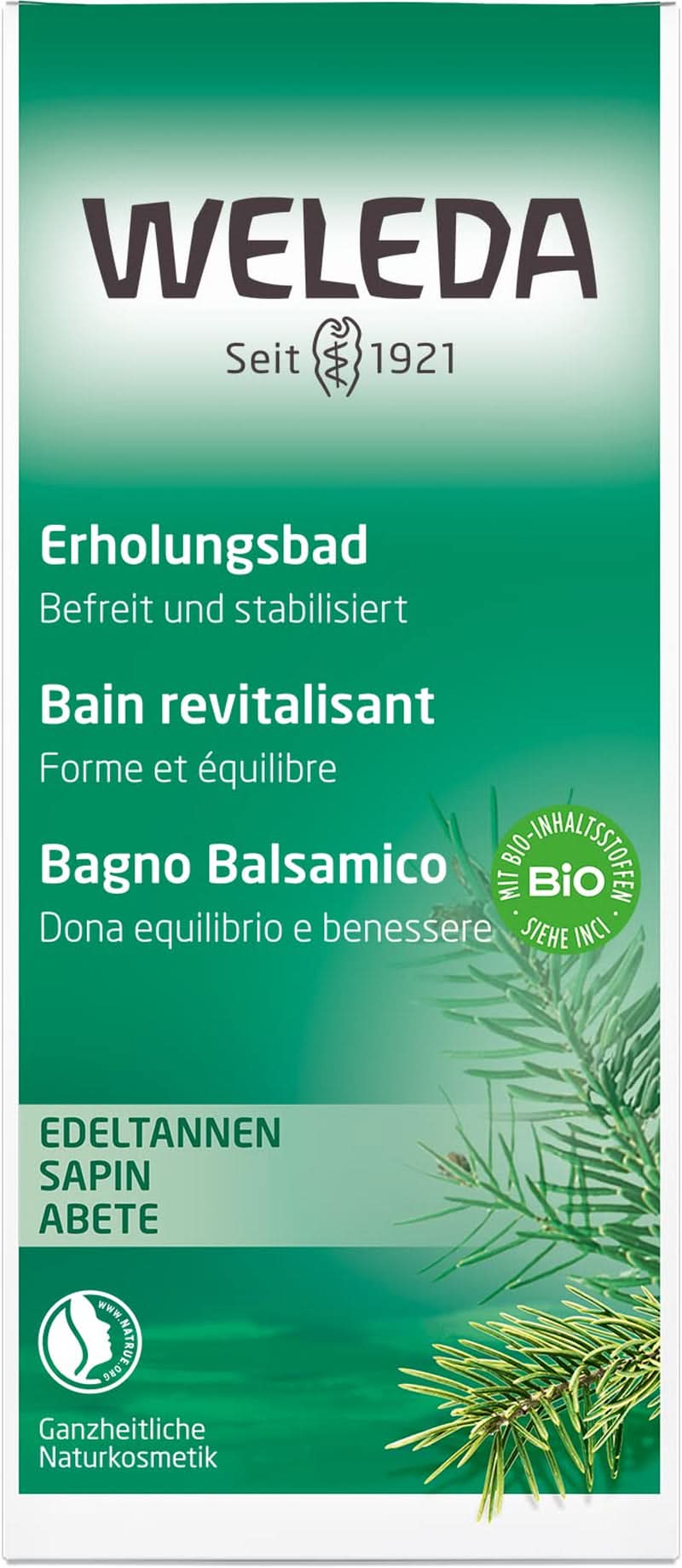 WELEDA, natuurlijke cosmetica Biologische badessentie met essentiële oliën van sparren- en zilverspar voor ontspanning en verzorging, badadditief voor innerlijke kracht, 200 ml Douche en bad Naty Shop