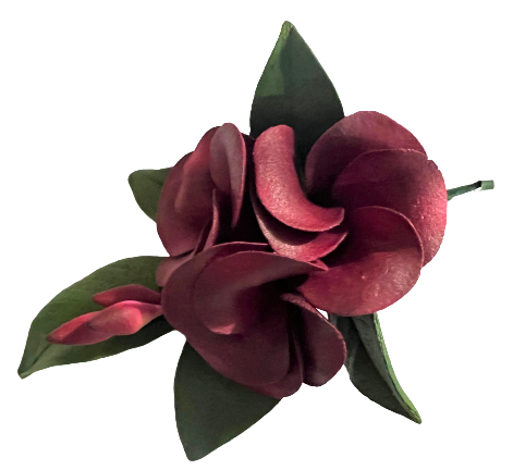 Suikerversieringen, Boeket Plumeria bordeauxrode bloemen Nati Shop