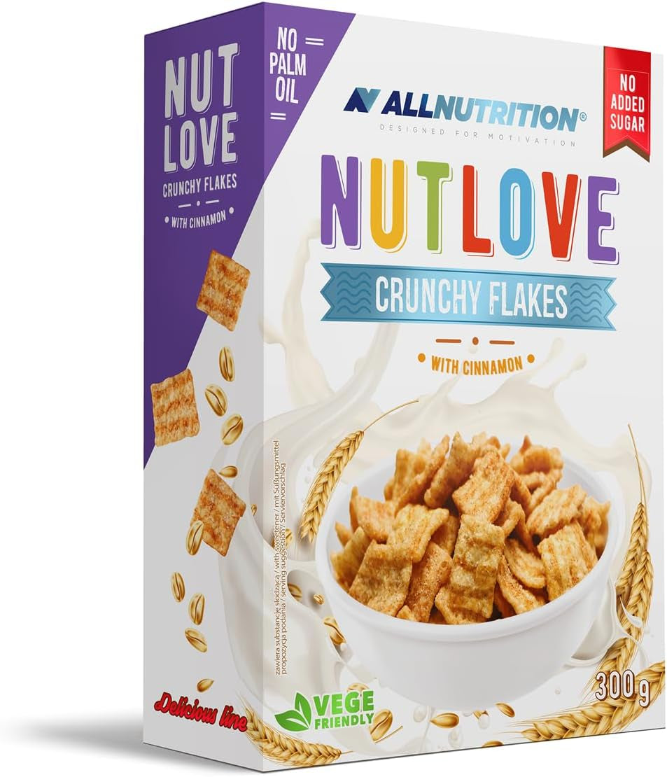 Allnutrition Nutlove Krokante Vlokken met Kaneel 300G Granen Naty Shop Standaardtitel