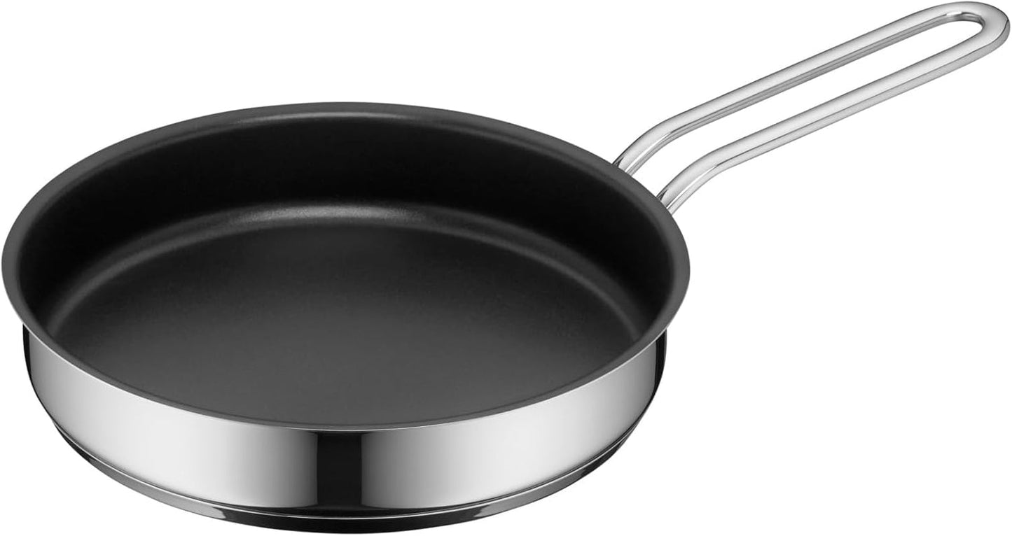 WMF Mini kleine koekenpan met deksel 18 cm, Cromargan in gepolijst roestvrij staal, inductie Potten en pannen Naty Shop Einzelpfanne