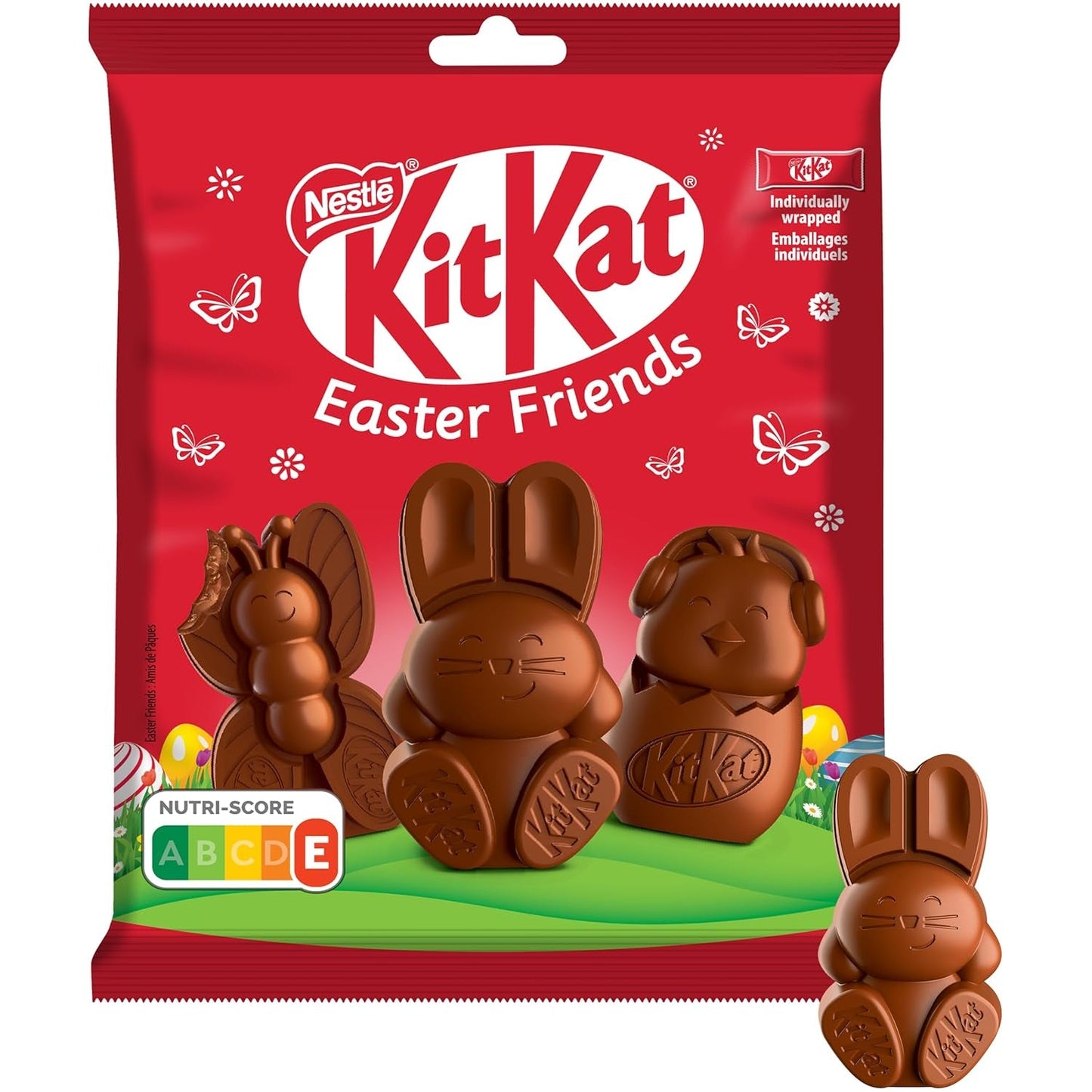 NESTLÉ Easter Friends mini-paasfiguren van melkchocolade met knapperige stukjes, 2 stuks (1 x 65 g)