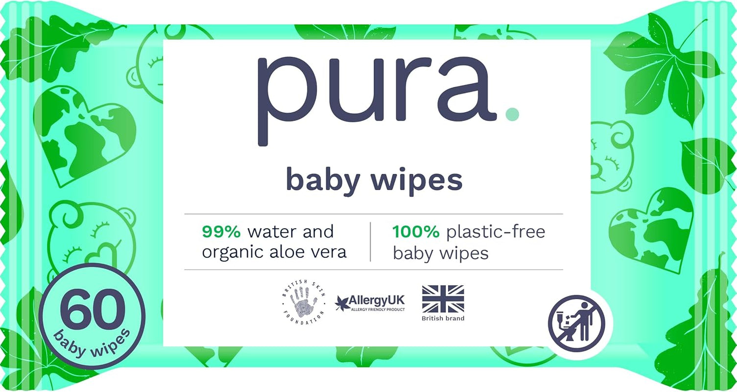 Eco-vriendelijke wegwerp-babydoekjes voor de gevoelige babyhuid 70 doekjes (1 pak) 99% water 100% plasticvrij voor gevoelige huid Eczeemgevoelige pasgeborenen Biologisch afbreekbaar Veganistisch