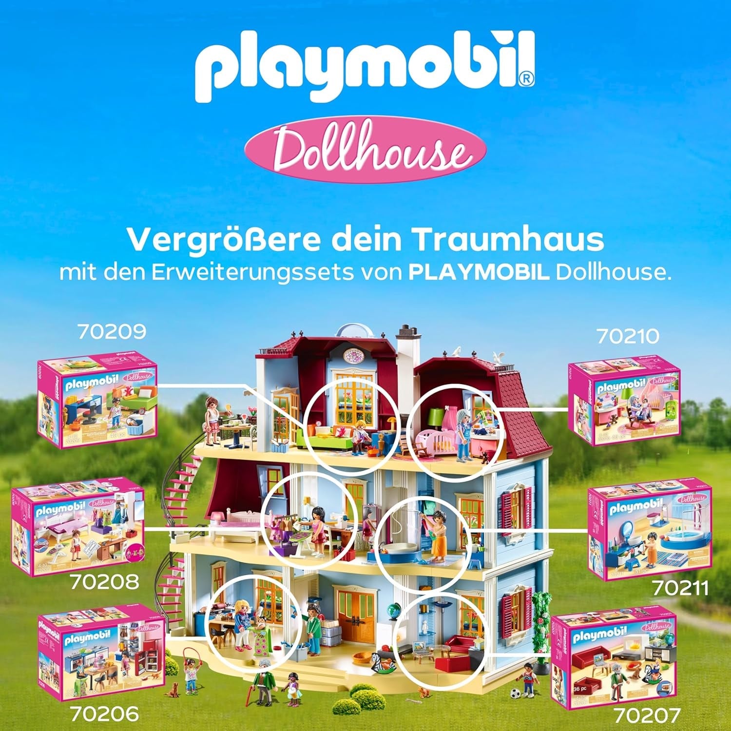 PLAYMOBIL Poppenhuis 70209 Jeugdkamer met meisjesfiguur en accessoires, vanaf 4 jaar
