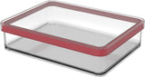Rotho Loft set van 5 voorraadpotten met deksel, verschillende maten, BPA-vrij voedselplastic (PP), transparant/rood, (21,4 x 21,4 x 23,5 cm) Naty Shop voedselbewaardozen 1 l breed