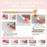 24pcs Witte Amandelpers op Franse nagels met strikken Parels Nepnagels Lijm op valse nageltips Glitternagels