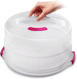 Metaltex taartvorm, in hoogte verstelbaar, polypropyleen, wit/transparant, ⌀ 30 cm, in hoogte verstelbaar 8 en 15 cm Voedselbewaardozen Naty Shop