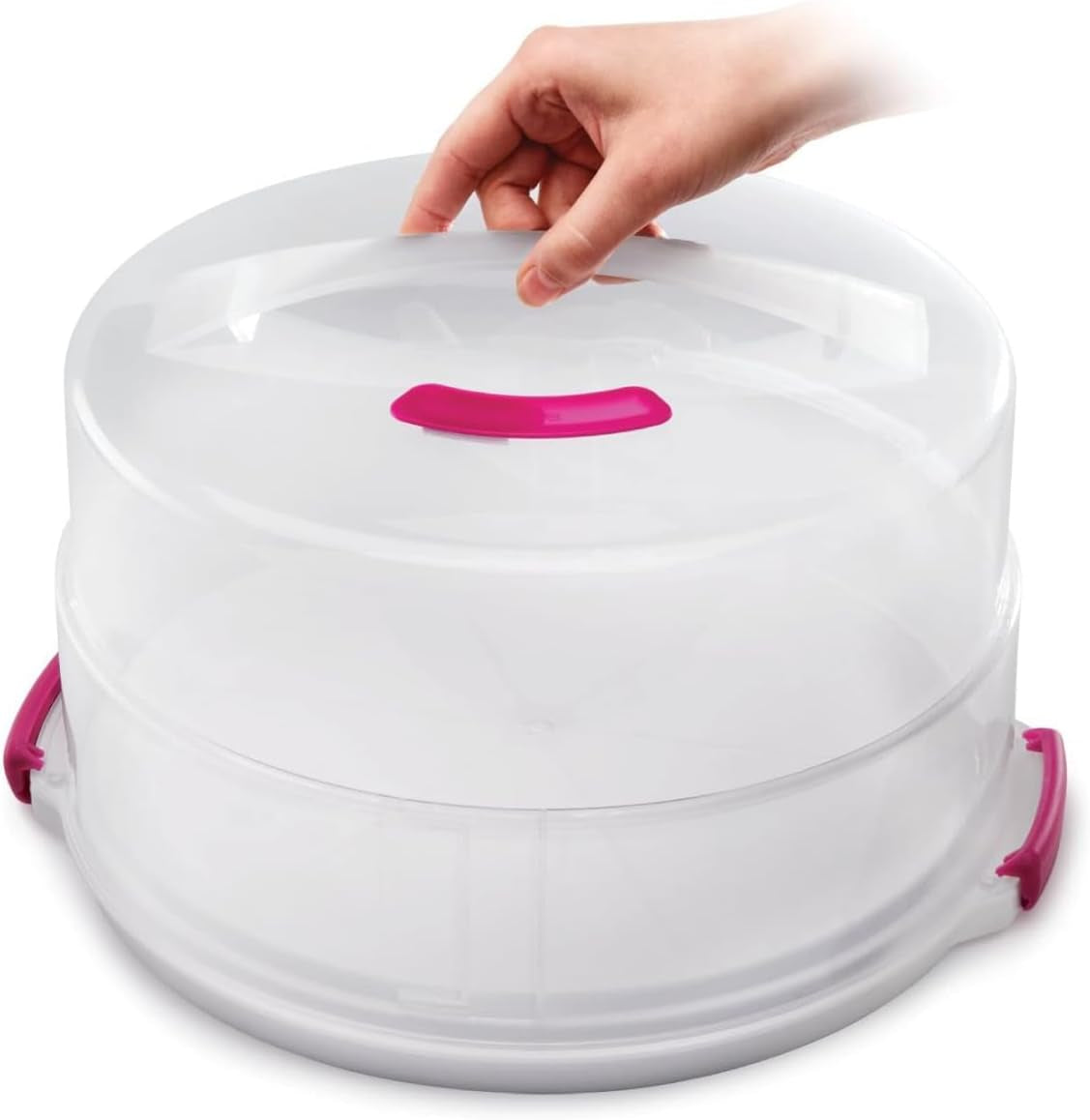 Metaltex taartvorm, in hoogte verstelbaar, polypropyleen, wit/transparant, ⌀ 30 cm, in hoogte verstelbaar 8 en 15 cm Voedselbewaardozen Naty Shop