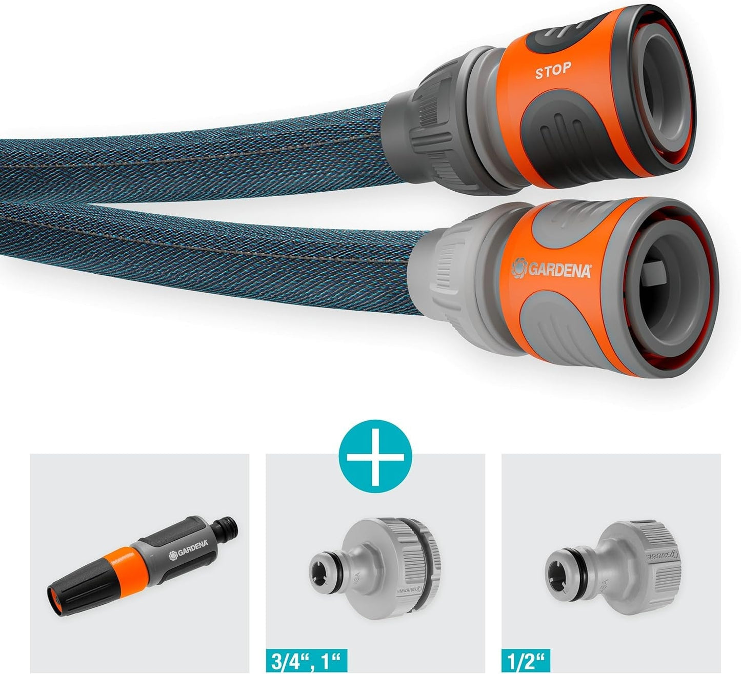 Gardena Liano Xtreme 1/2 inch 25m set: Extreem robuuste textiel tuinslang met lichtgewicht, weerbestendige PVC binnenslang (18475-20)