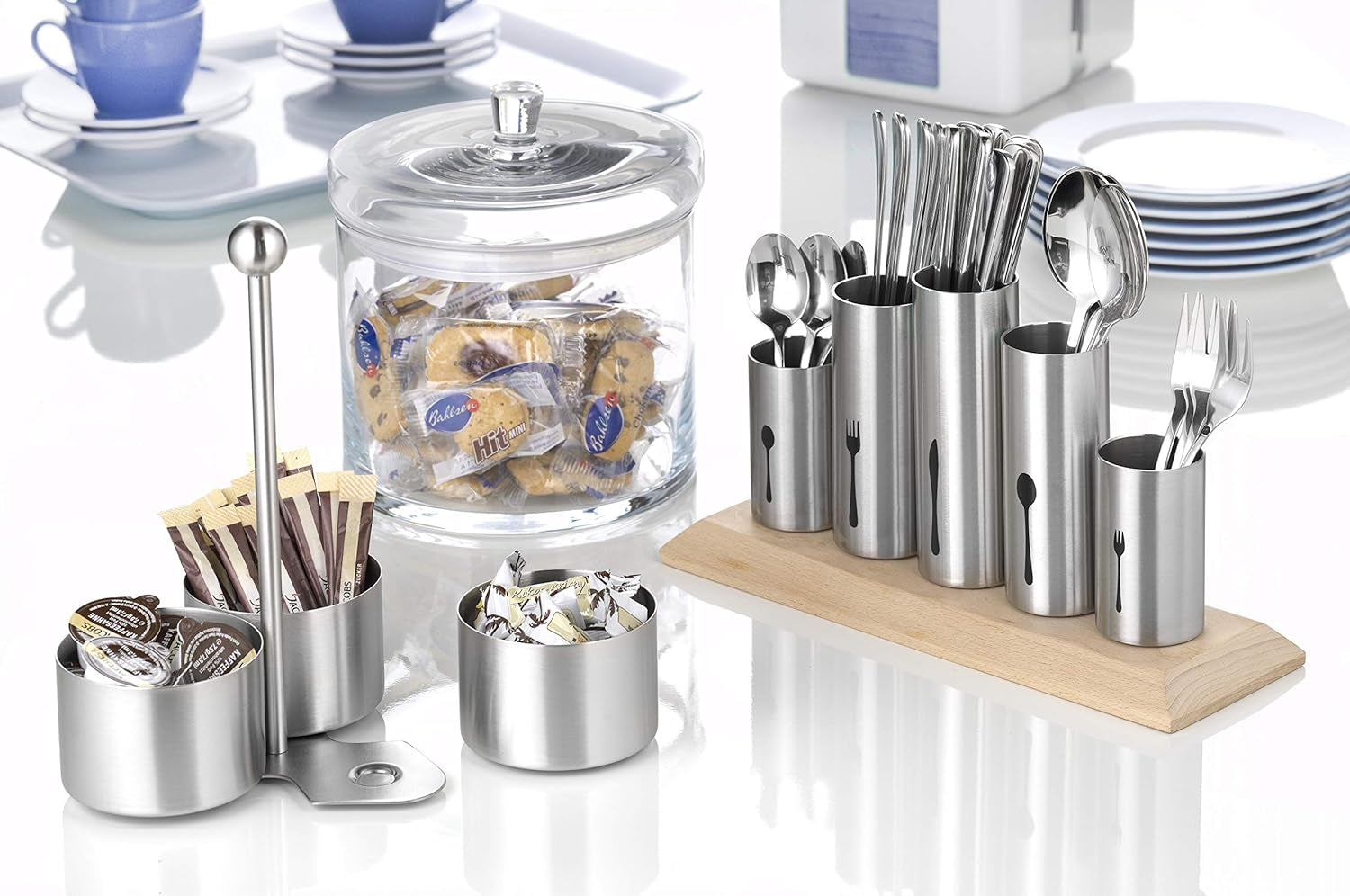 Bestekhouder van roestvrij staal, 1 verpakking, zilver Naty Shop Kitchen