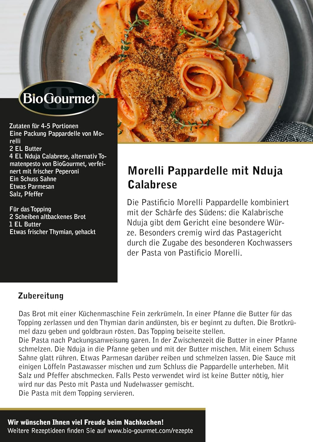 BioGourmet Pappardelle met Tarwekiemen - Biologische Brede Pasta voor Stoofschotels en Sauzen - met Extra Voedingsstoffen | 500 g Biologisch en Veganistisch