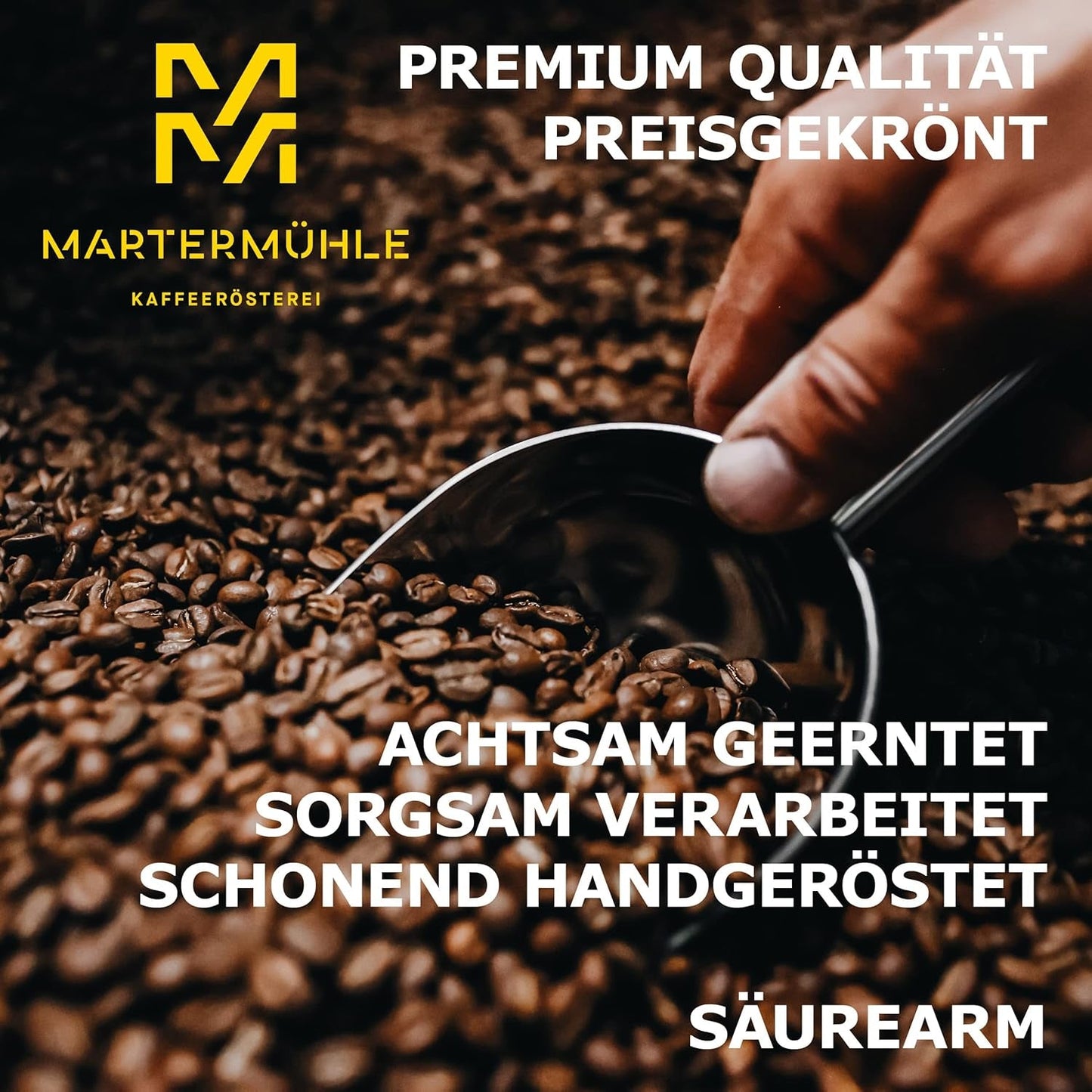 Espressobonen Martermühle Cioccolato 500g Sterk | Arabica/Robusta | Smaken: Macadamianoten, melkchocolade | Licht gebrande hele espressobonen, lage zuurgraad