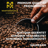 Koffiebonen Martermühle Guatemala 1kg sterk | Arabisch | Smaken: Hazelnoten, Lichte kruiden, Chocolade met druiven | Licht gebrande hele koffiebonen, lage zuurgraad