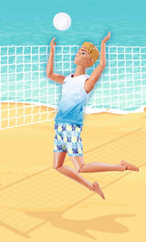 Steffi Love Beach Kevin, Kevin in badpak met T-shirt en volleybal, volledig beweegbaar, 30cm speelpop, vanaf 3 jaar, wit Naty Shop Dolls