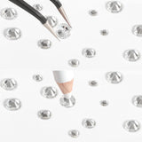 Beadsland 2500 stuks glas Nailart Strasssteine ​​Kristall Flatback Edelsteine ​​Runde, voor handwerk Gemischt 8 Größen SS4 ~ SS30 Mit Picking Pinzette en Stift (Kristall Weiss)