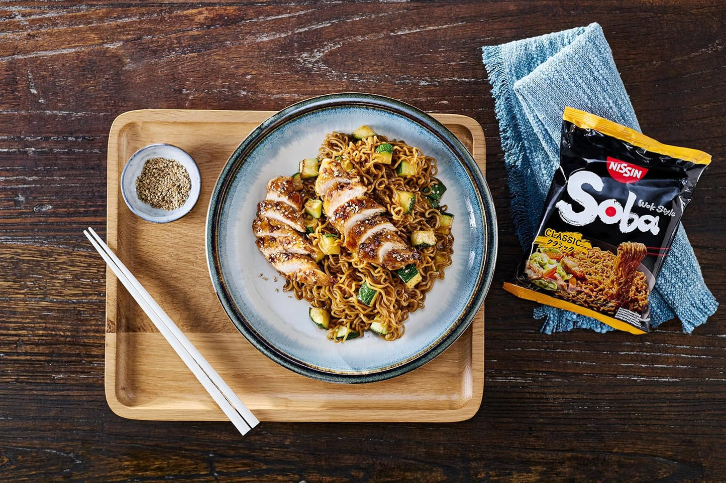 Nissin Bag Soba Noodles - Klassieke Japanse Instant Noedels 9 Pack Wokstijl Met Yakisobasaus Snelkoken Aziatisch Voedsel (9 x 109g)