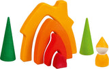Goki 58427 - Dwergenhuis - Goki Evolution - Gemaakt van hoogwaardig esdoornhout - 7 delen - Kleurrijke verf op waterbasis - Made in Europe Poppenhuizen Naty Shop