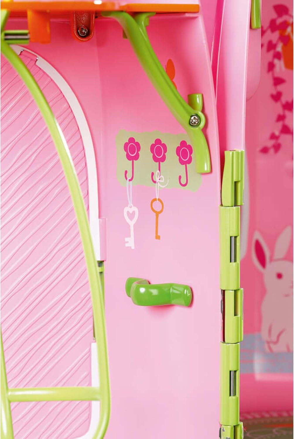 BABY Born Storybook Cottage, opvouwbaar poppenhuis voor poppen van 18 cm met tafel, open haard, chaise longue en telescoop, roze groen, 833803 Zapf Creation Poppenhuizen Naty Shop