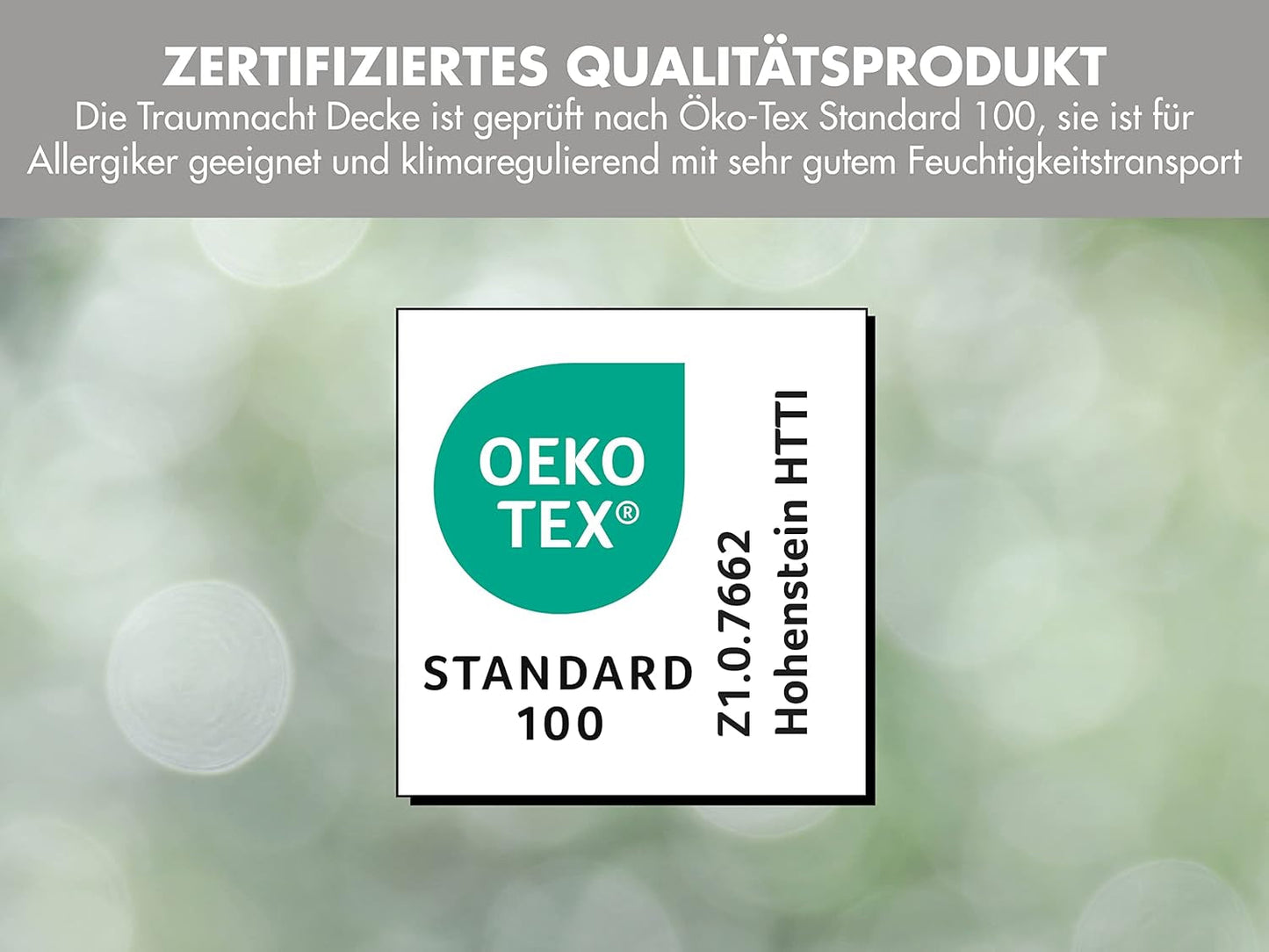 Traumnacht Comfortabel katoenen monodekbed All Seasons, ideaal overgangsdekbed met hoes van katoenmix, 135 x 200 cm, wasbaar, Oeko-Tex-gecertificeerd, gemaakt volgens Duitse kwaliteitsstandaard Quilts en quilts Naty Shop