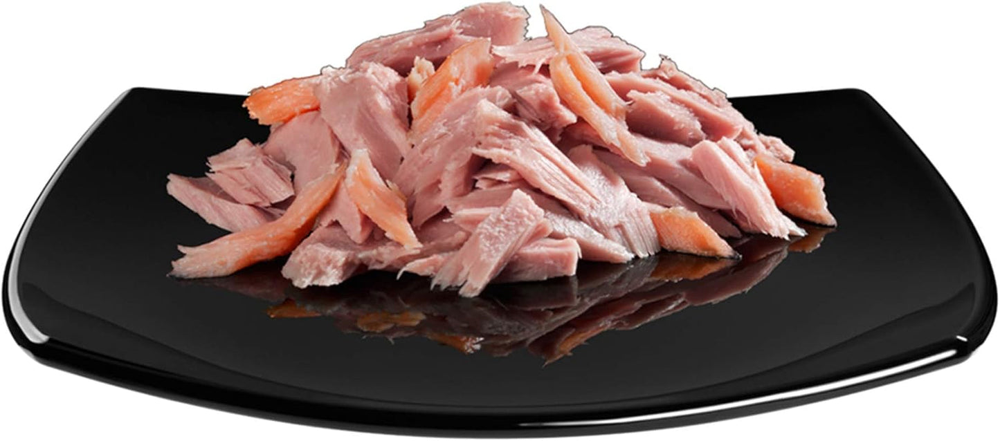 GimCat ShinyCat Filet - Kattenvoer voor volwassenen met 100% filet - Geen toegevoegde suikers, glutenvrij - Tonijn met Zalm - 1 blikje (1 x 70 g)