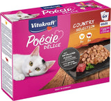 Vitakraft Poésie Délice, Country Selection, Nassfutter Katze, Katzennassfutter Gelee, met kip, met rundvlees (1 pak met 6x 85g)