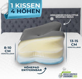 Orthopedisch kussen [Innovatieprijs voor ergonomie genomineerd] Nekpijnkussen gemaakt van traagschuim | Neksteunkussen Ergonomisch Nekrol Zijslaapkussen Grijs Cervicale Orthopedische Kussens Naty Shop