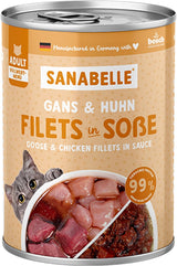 Sanabelle Gourmet Natvoer in Pot met Gans en Kip | 6 x 380 g | 2,28 kg