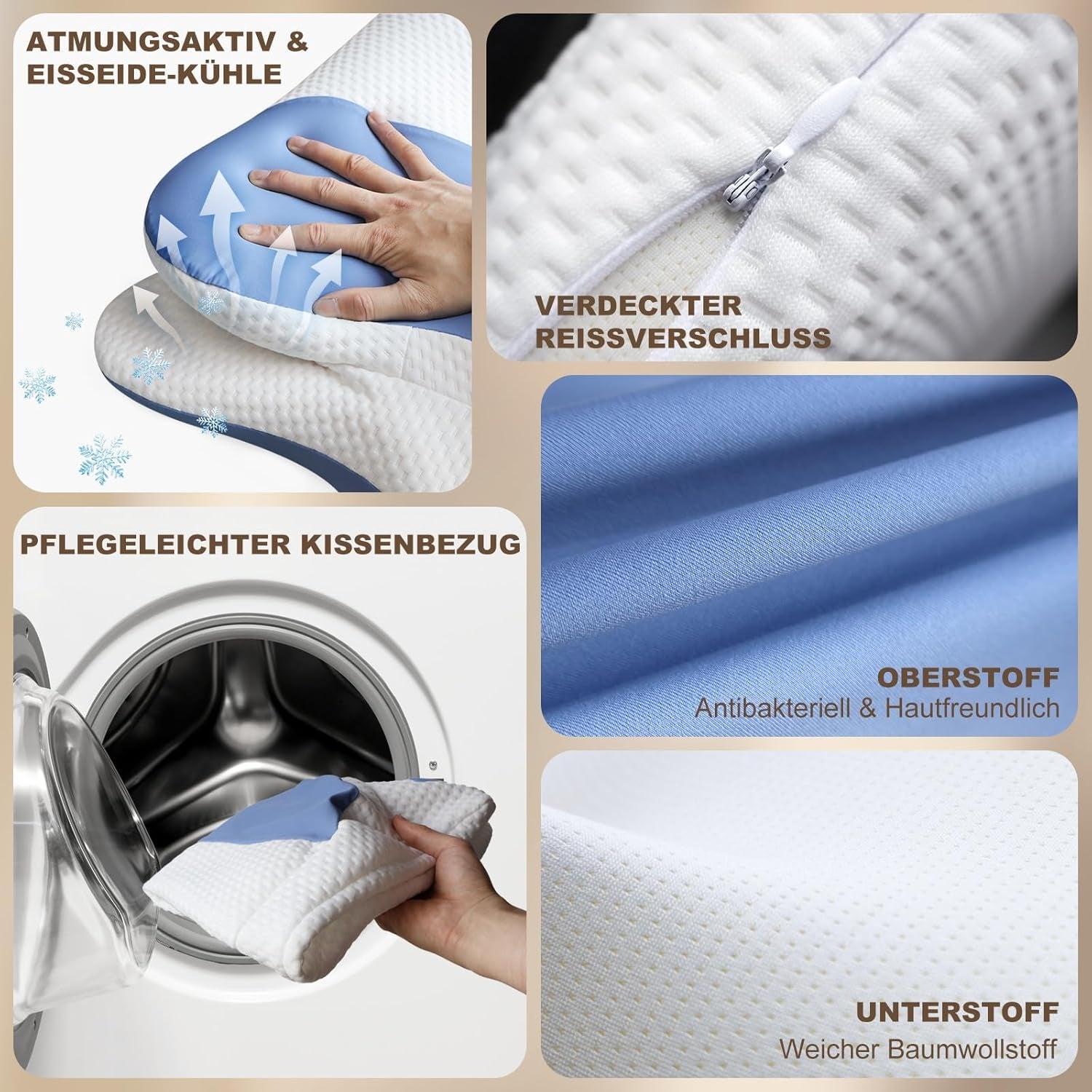 Ergonomisch zijslaperkussen - nekkussen Nek- en schouderpijnondersteunend kussen Orthopedisch traagschuim neksteunkussen voor buik Rug- en zijslaper met neksteun Cervicale orthopedische kussens Naty Shop