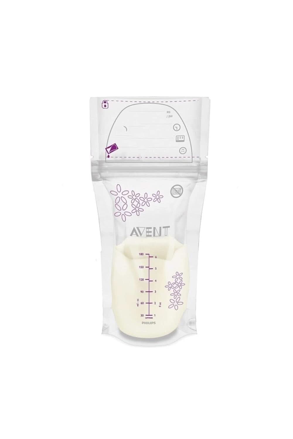 Philips Avent moedermelkzakje 180 ml voor het bewaren en invriezen van moedermelk, SCF603/25, voorgesteriliseerd, 25 stuks Accessoires Voeding en borstvoeding Bebe Naty Shop