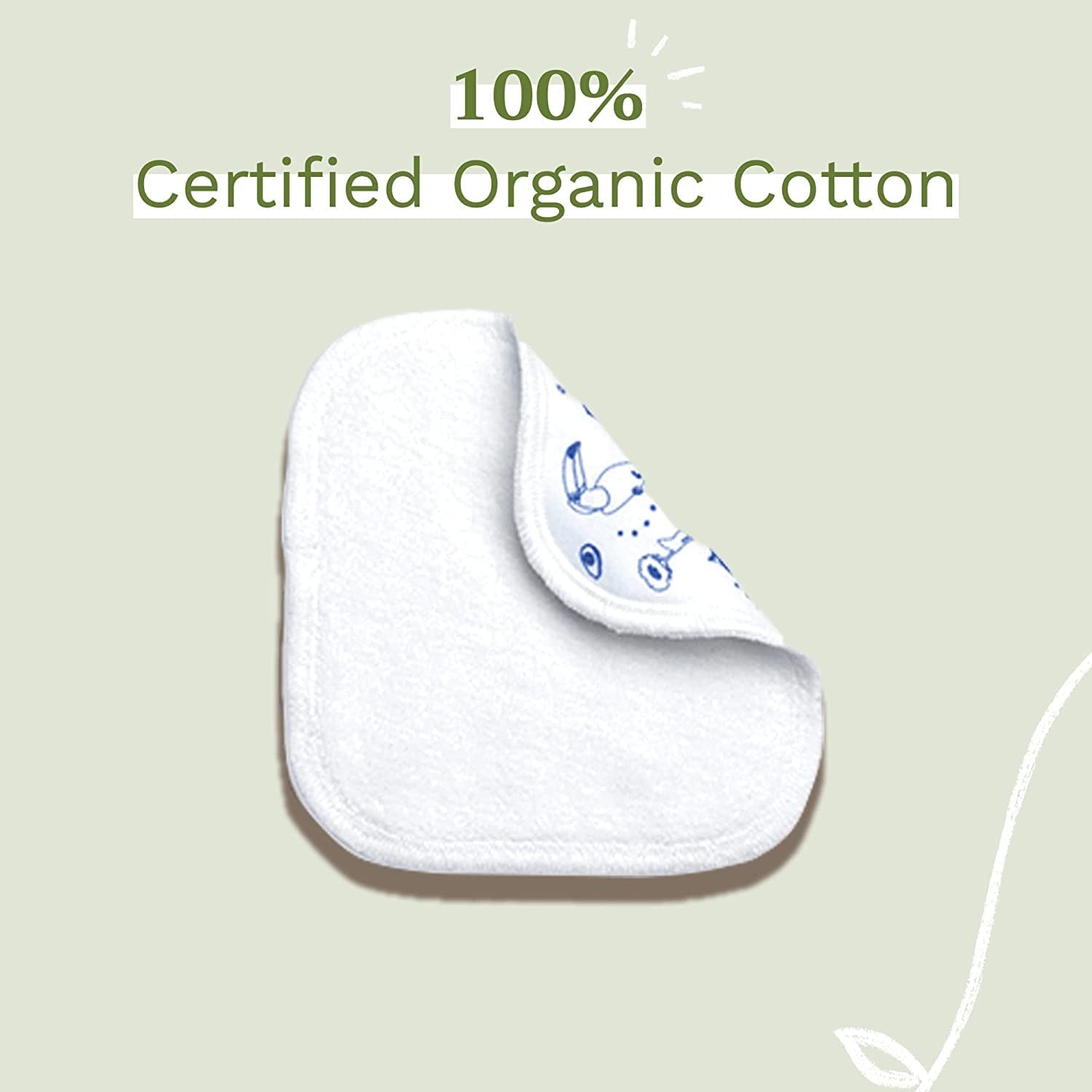100% GOTS katoenen herbruikbare lichaams- en make-upluiers voor baby's en het hele gezin - reinigt de huid en absorbeert vuil, geschikt voor de gevoelige huid (6-pack)