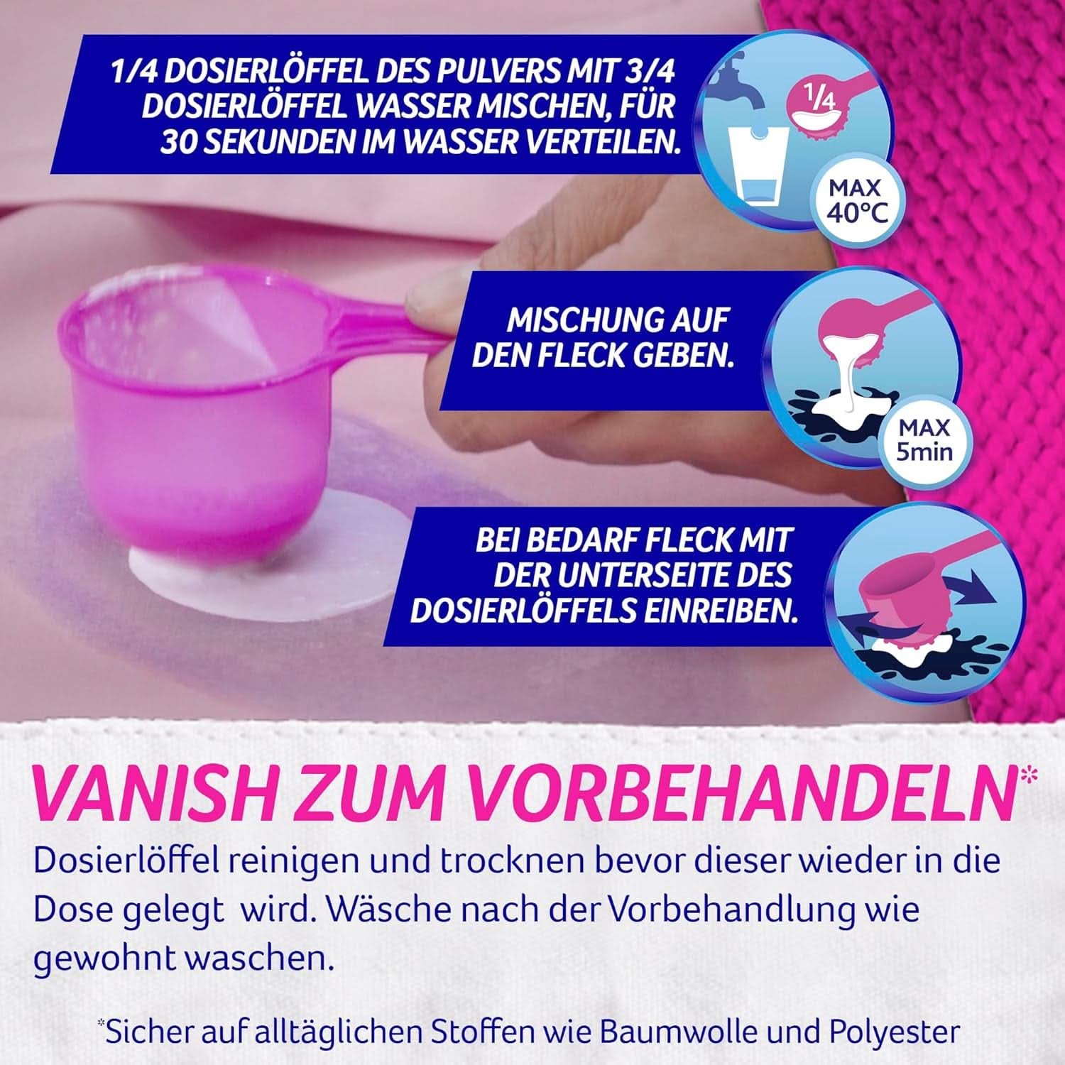 Vanish Oxi Action Poeder Roze - 1,125 Kg - chloorvrij vlekverwijderings- en wasverbeteringspoeder - voor gekleurde was Wasmiddelen Naty Shop