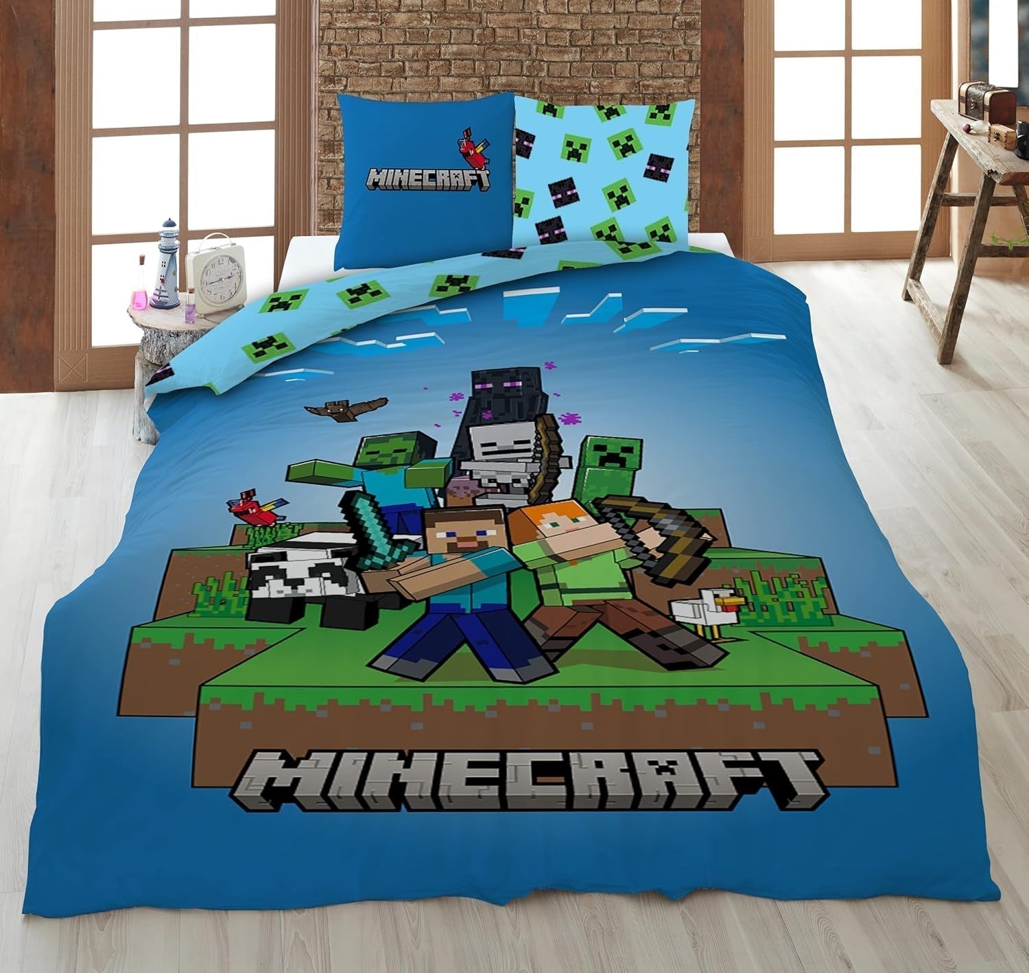 Minecraft Ready to Survive kinderbeddengoedset Microvezelbeddengoed - Kids Naty Shop standaardtitel