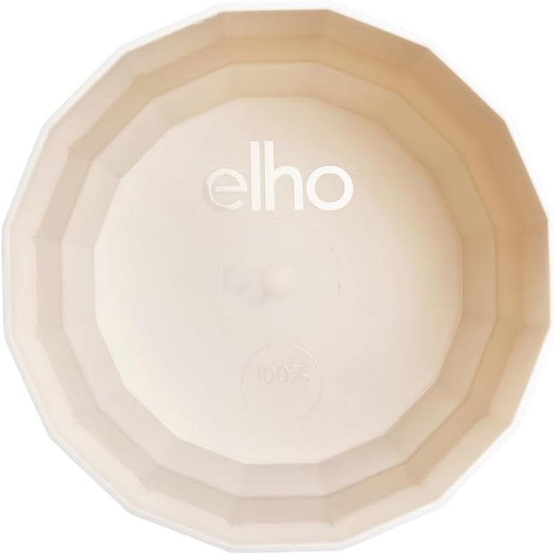 Ronde pot elho Facet 23cm - voor binnengebruik - 100% gerecycled plastic - Ø 22,7 x H 20,4 cm - Roze/Amandelroze