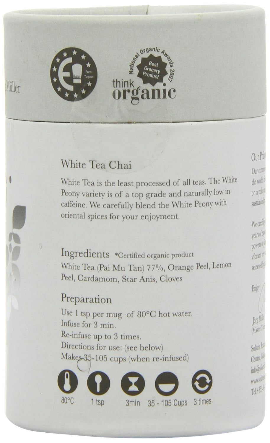 Solaris Biologische thee Chai witte thee 25 g