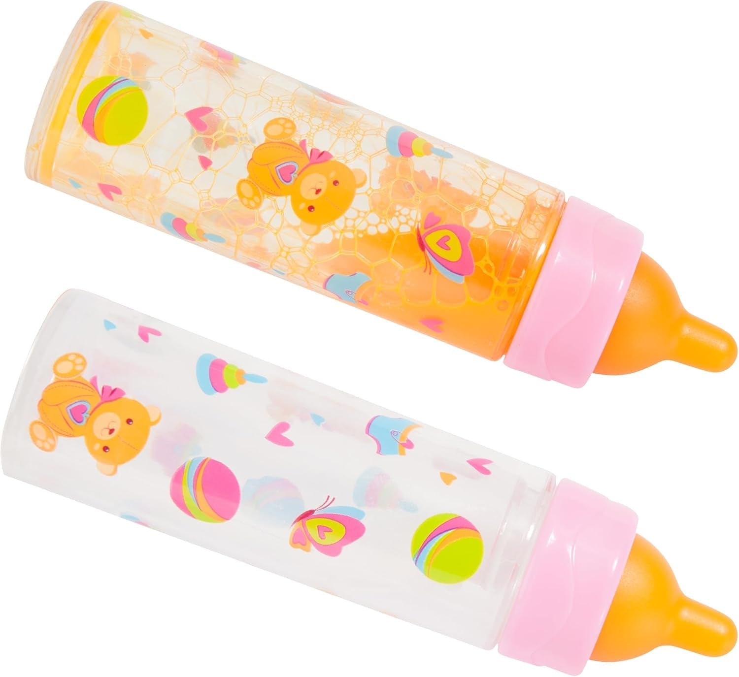 Bayer Design 79201AE Magische fles, melkfles, drinkfles, poppenaccessoire, wit en oranje