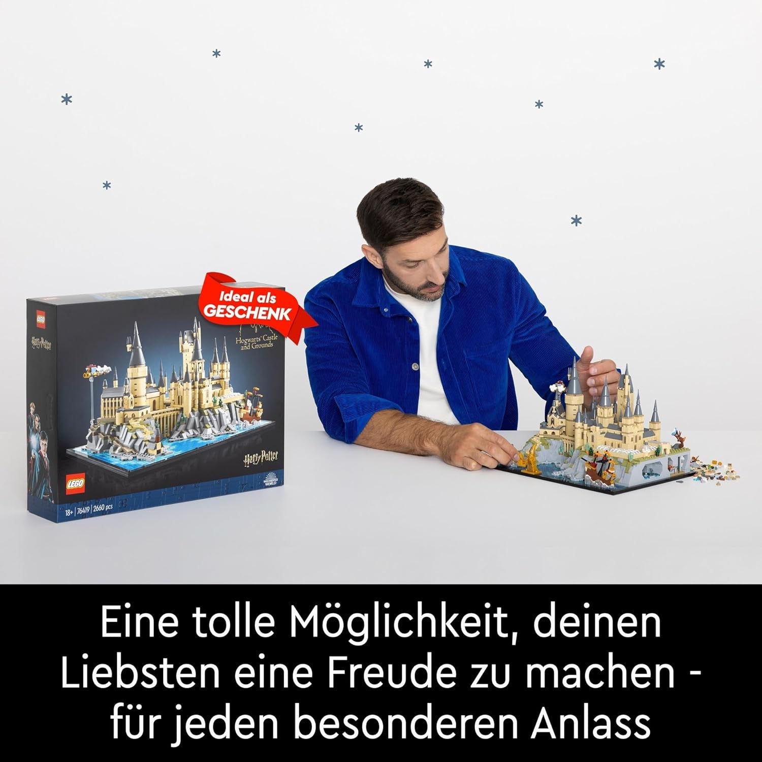 Kasteel Zweinstein LEGO Harry Potter met kasteelvleugels - verzamelset voor volwassenen inclusief hoofdtoren en astronomische toren, geheime kamer en minifiguur van architect - cadeau voor vrouwen - 76419 Bouwsets Besuche in LEGO-Store
