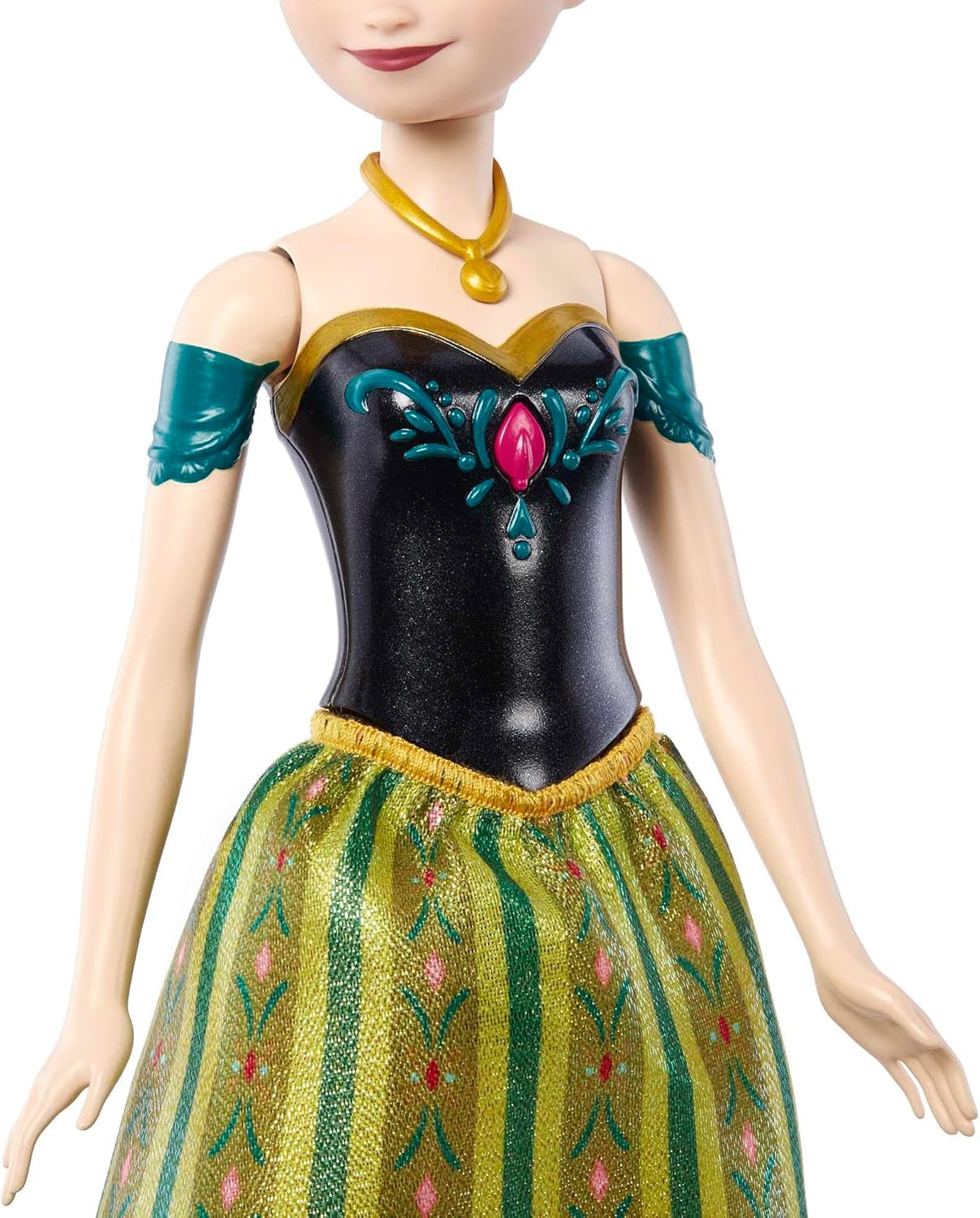 Mattel Disney Frozen zingende Anna-pop - fragment van een liedje van 30 seconden, klassieke kasteeloutfit, afneembare zachte rok, kambaar haar, voor kinderen vanaf 3 jaar, Duitse versie, HMG41