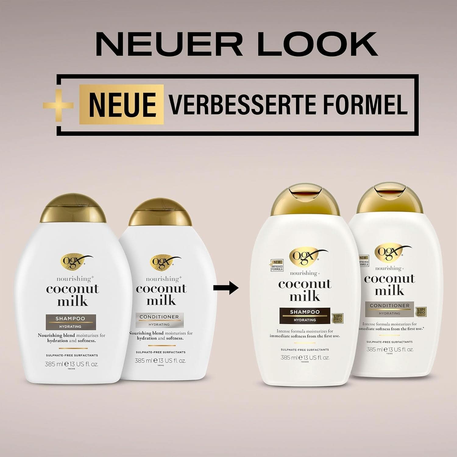 Shampoo met kokosmelk OGX (385 ml), hydraterende werking Douche en bad Naty Shop