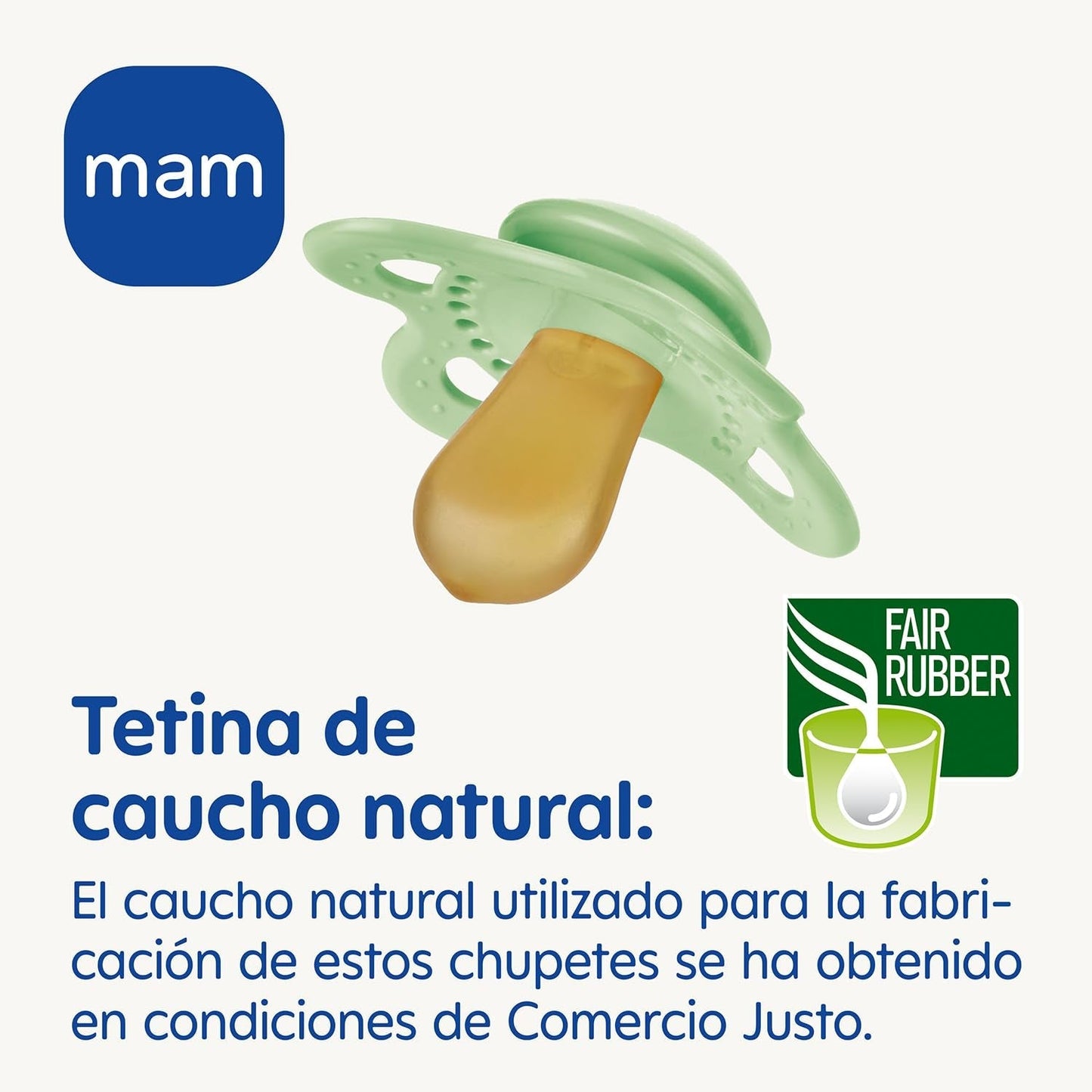 MAM fopspeen van natuurlijk rubber, 2-6 maanden, met symmetrische speen, plat en flexibel, met zelfsteriliserende doos, neutraal mat, 2 stuks