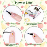 Leuke nagelstickers voor kinderen 20 vellen 3D-nagelstickers Glow In The Dark Bloemen Kleurrijke nagelkunstdecoratie Nagelstickers Zelfklevende stickers DIY Decoratie Accessoires