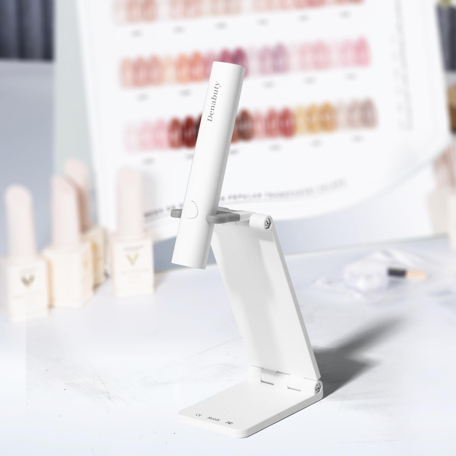 Denabuty UV-lamp voor gelnagellak, mini UV-LED-lamp voor nagelvervanging met standaard Tragbare kleine UV-nagellamp voor gelnagellak, voor Aushärten Von Nagelkleber & nageltips wit