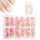 360 stuks zelfklevende nageltips voor kunstnagels met opbergdoos en nagelvijl (rechthoekig)
